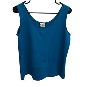 Chicos Blue Nylon Spandex Womens Sleeveless Tank Top Size L